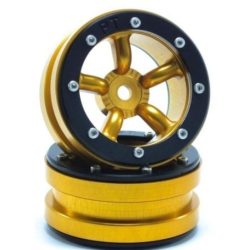 Cerchi Beadlock oro e nero 1.9 in alluminio 2pz