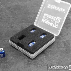 Kit di magneti 4pz 1/10 blu per forare le carrozzerie