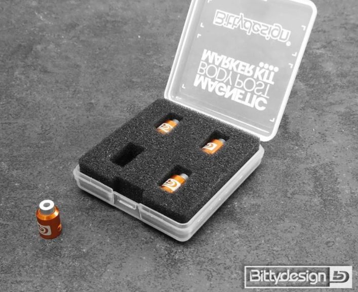 Kit di magneti 4pz 1/10 orange per forare le carrozzerie