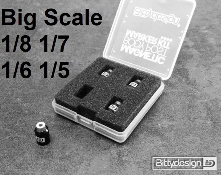 Kit di magneti 4pz neri 1/8 per forare le carrozzerie