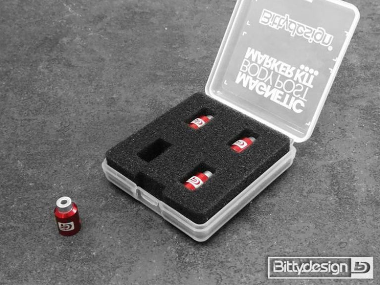 Kit di magneti 4pz rossi 1/8 per forare le carrozzerie