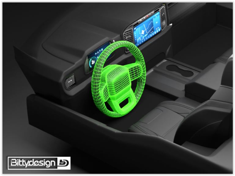 Volante per cockpit interno carrozzeria ROCK1 1/10