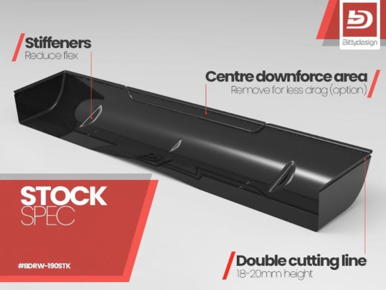 ALETTONE RIGIDO STOCK 1/10 PER CARROZZERIE DA 190mm