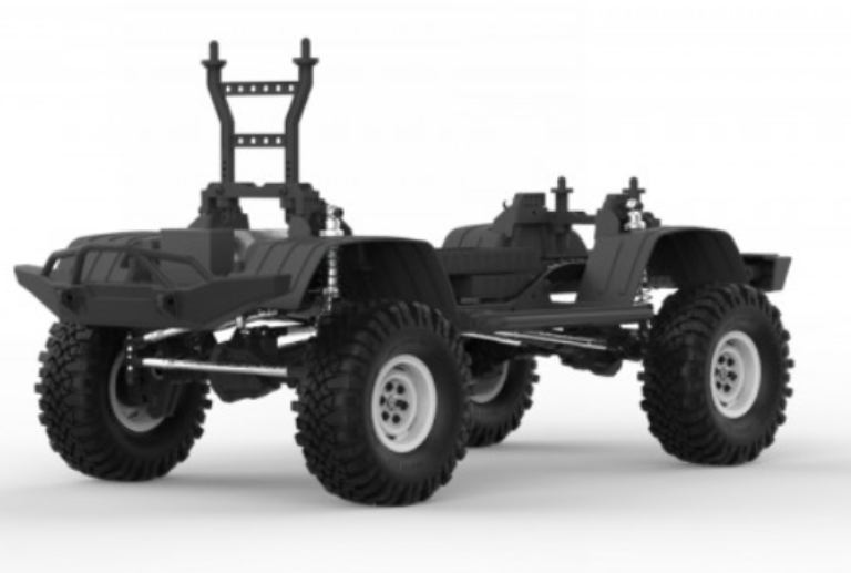 Scaler JT4 EMO giallo e bianco 1/10 montato con radio