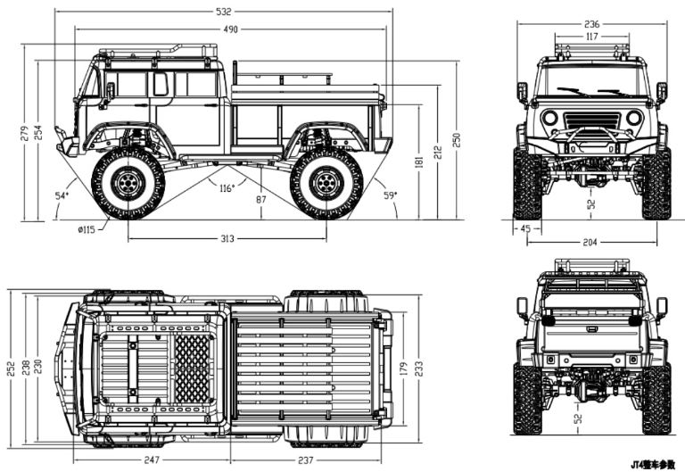 Scaler JT4 EMO giallo e bianco 1/10 montato con radio