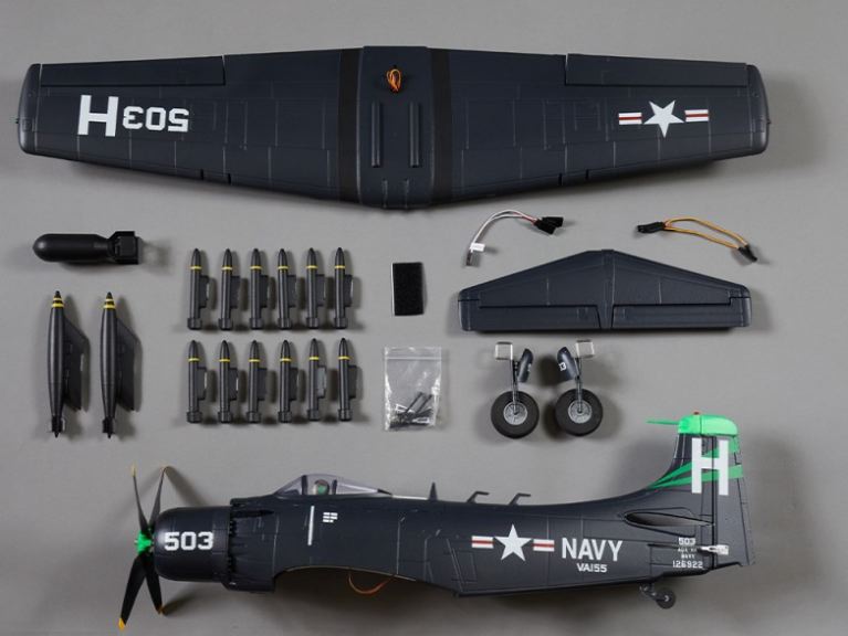 A1 Skyraider Warbird blu PNP 800mm