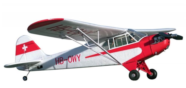 Piper J3 Cub V3 bianco e rosso 1400mm con galleggianti