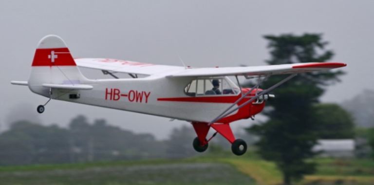 Piper J3 Cub V3 bianco e rosso 1400mm con galleggianti