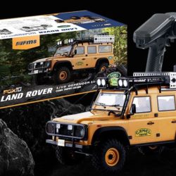 Land Rover Defender 110 giallo FCX10 1/10 montato con radio senza LiPo