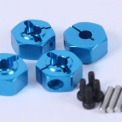 Trascinatori ruote 1/10 spessi 6mm blu in alluminio esagono da 12mm 4pz