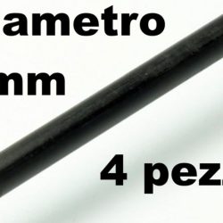 Tondini pieni in carbonio da 1mm 4pz lunghi 1mt