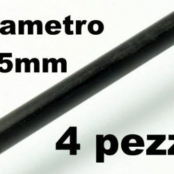 Tondini pieni in carbonio da 1,5mm 4pz lunghi 1mt