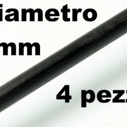 Tondini pieni in carbonio da 2mm 4pz lunghi 1mt