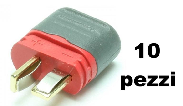 Connettori Deans T-Plug femmine 10pz con cappuccio grigio