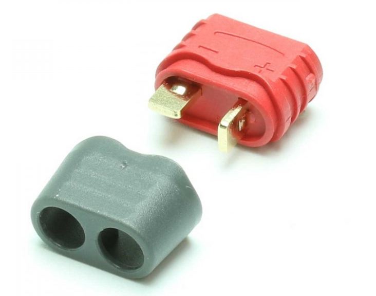Connettori Deans T-Plug maschio 10pz con cappuccio grigio
