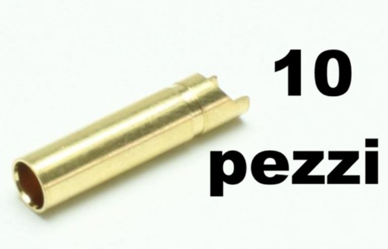 Connettori femmina dorati da 4mm 10pz