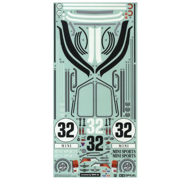 Decals Mini Cooper Racing 1/10 per telaio MB01 (TU11825349) – TAMTU19490156