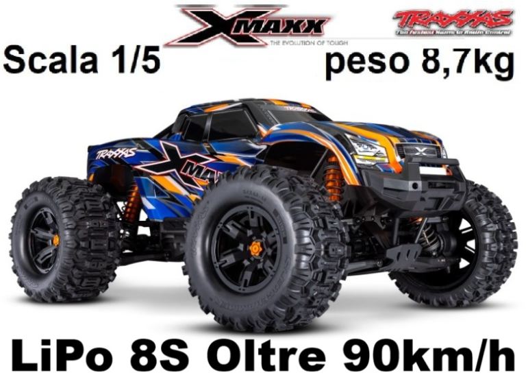 Traxxas X-Maxx 8s Belted Monster Truck 1/5 oltre 90km/h XMaxx – TXX77096-4ORN