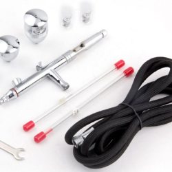 Aerografo doppia azione con 3 tazze e 3 ugelli 0,3 0,5 e 0,8mm - RADNIFE183K