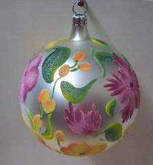 SFERA ARGENTO CON FIORI    1pz 80mm - YSA21408