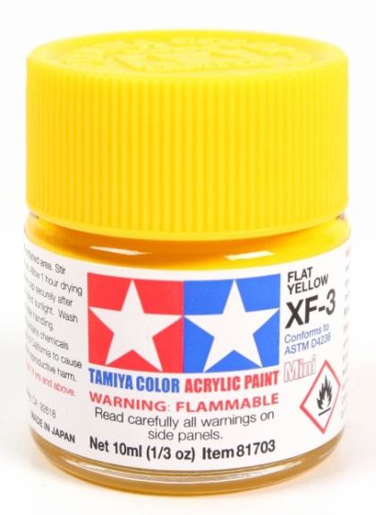 Colore acrilico XF-3 Flat Yellow 1pz da 10ml opaco - TAM81703-1PZ