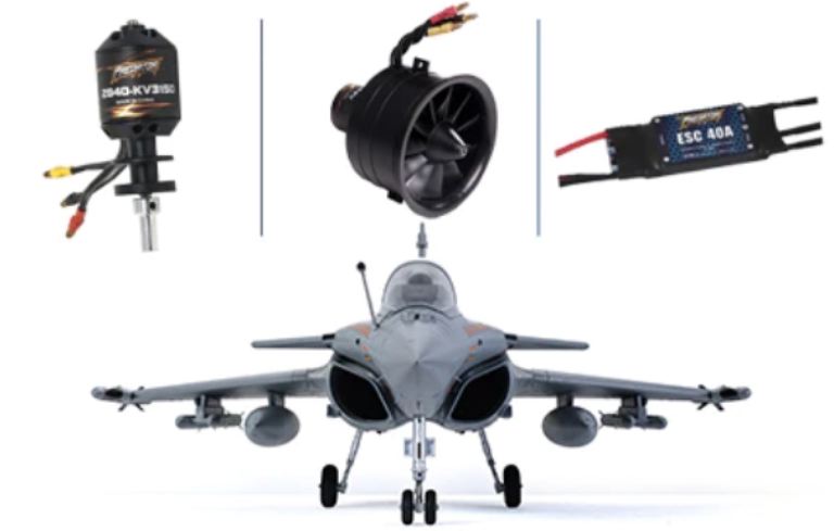 Rafale PNP kit Grey/Tiger 64mm EDF con gyro - BEEFMS139 - immagine 10