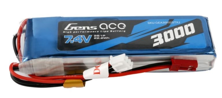 LiPo RX/TX 7,4v 3000mAh BEC ideale per Fr Sky Taranis X9D 2019 plus - GENA30002STXJ
