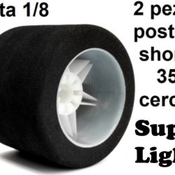 Gomme Shore 35 Super Light posteriori pista 1/8 cerchi bianchi - HTR1005