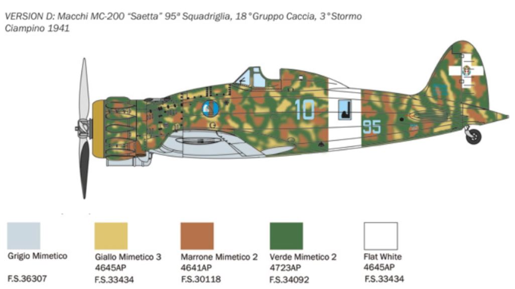 Macchi MC-200 Saetta 1/48 terzo stormo Ciampino 1941 - ITA2815 - immagine 6