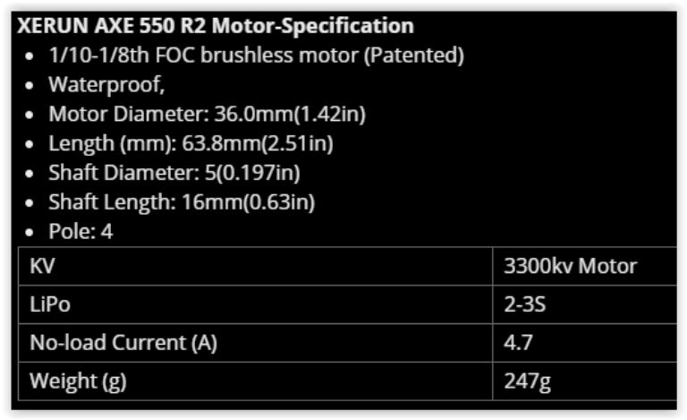 Combo Xerun AXE R2 3300kv AXE550L R2 per scaler - GPED38020314 - immagine 7