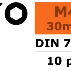 Viti testa svasata a brugola 4x30mm 10pz in acciaio - SUGF-0101-015