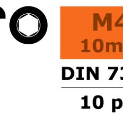 Viti testa tonda a brugola 4x10mm 10pz in acciaio - SUGF-0103-011