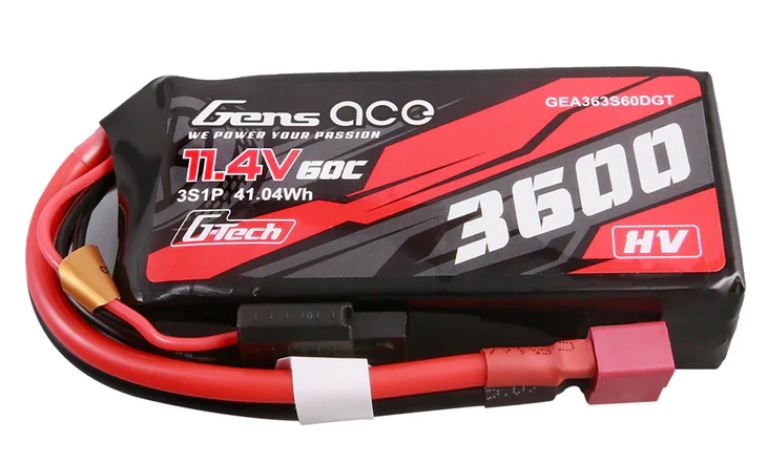 LiPo HV 3s 11,4v 3600mAh 60C Deans G-Tech 209gr 91x42x24mm – GEN363S60DGT