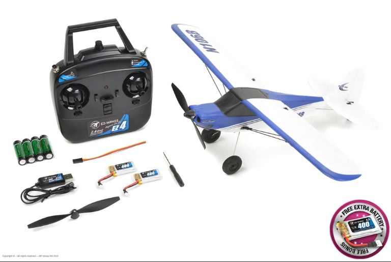 Mini Cub Blu 450mm completo di tutto EZ-Wings con 2 LiPo - SU-EZ-020
