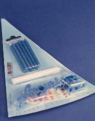 10 CANDELINE CON SUPPORTO + SCRITTA AUGURI ROSA - YDG5425-R