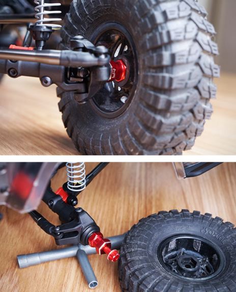 TRASCINATORE RUOTE OFFSET 15mm CON ESAGONO 12mm IN ALLUMINIO - GPEDWA-023RD - immagine 3