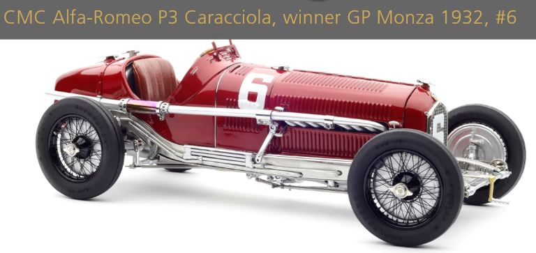 Alfa Romeo P3 #6 Caracciola vincitore GP Monza 1932 1/18 - CMCM-221