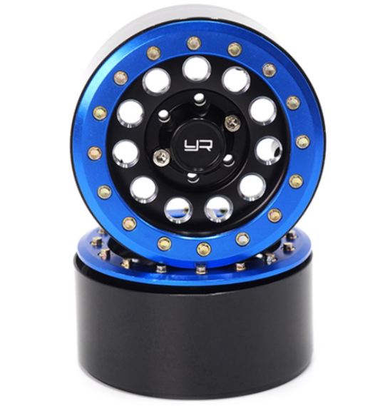 Cerchi Beadlock Blu 1.9 1/10 2pz Per Scaler In Alluminio - GPEDWL-0117BU