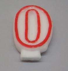 CANDELA FORMA NUMERO 0 1pz x TORTA DI COMPLEANNO - YDG5412-0