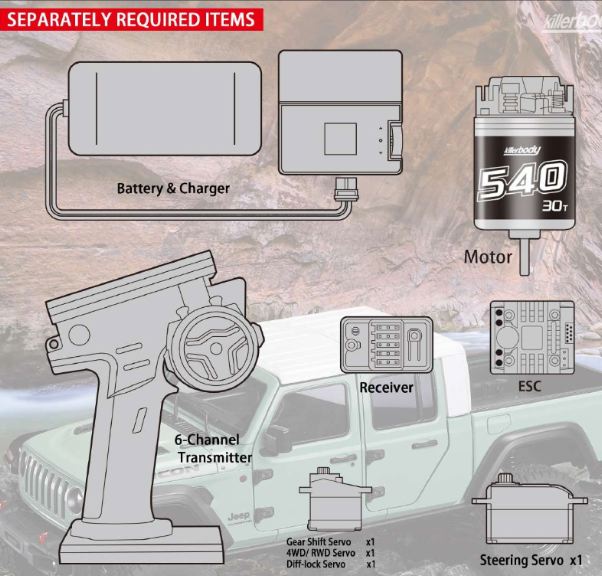 Mercury Chassis Kit per Jeep Gladiator Rubicon 1/10 - RBT-KB48760 - immagine 9