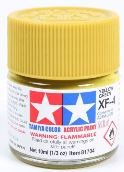 Colore acrilico XF-4 Yellow Green 6pz da 10ml opaco - TAM81704