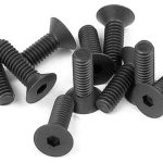 Viti nere 2,5x8mm a testa svasata 10pz a brugola - HUD903258