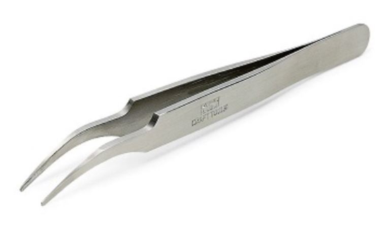 Pinzette HG in acciaio angolate a punta tonda - TAM74108