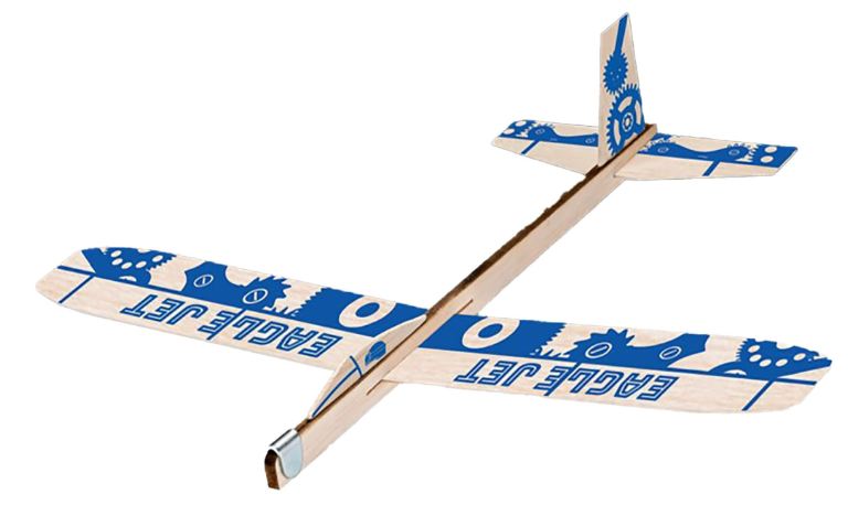 BalsaBird blu #2 aereo in balsa lancio a mano - REV24328