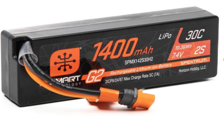 LiPo 7.4V 1400mAh 2S 30C hardcase Smart G2 IC2 - HORSPMX142SH2