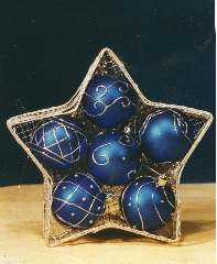 6 SFERE BLU               60mm SCATOLA A FORMA DI STELLA - YMO611639700