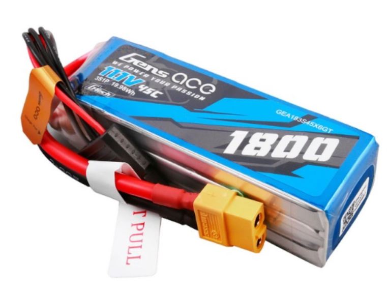 Lipo 11,1v 1800mAh 45C 3S1P XT60 G-Tech Gens Ace - GEN183S45X6GT