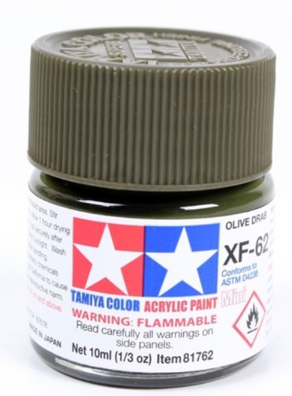 Colore acrilico XF-62 Olive Drab 6pz da 10ml opaco - TAM81762
