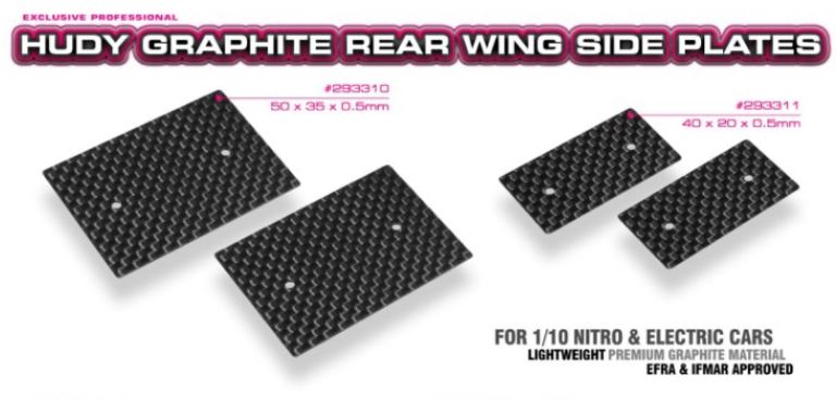 Piastre laterali per alettone posteriore 190mm 2pz - HUD293311