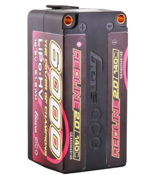 LiPo car shorty 15,2v 6000mAh 140C 4S2P Redline Series 410gr - GEN60004S14S - immagine 3